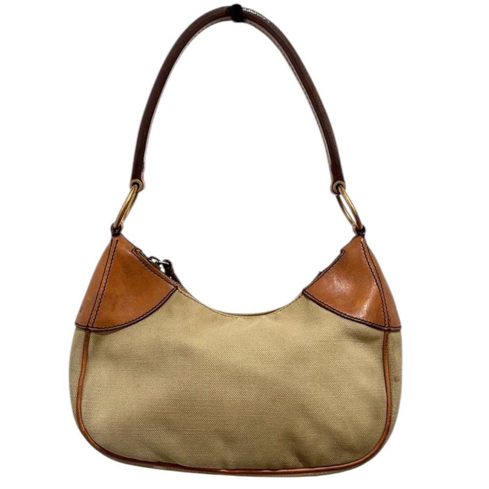 Miu Miu Canvas & Leather Shoulder Bag